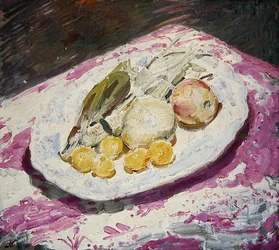 Nature morte, fruits sur un plat, 1829
